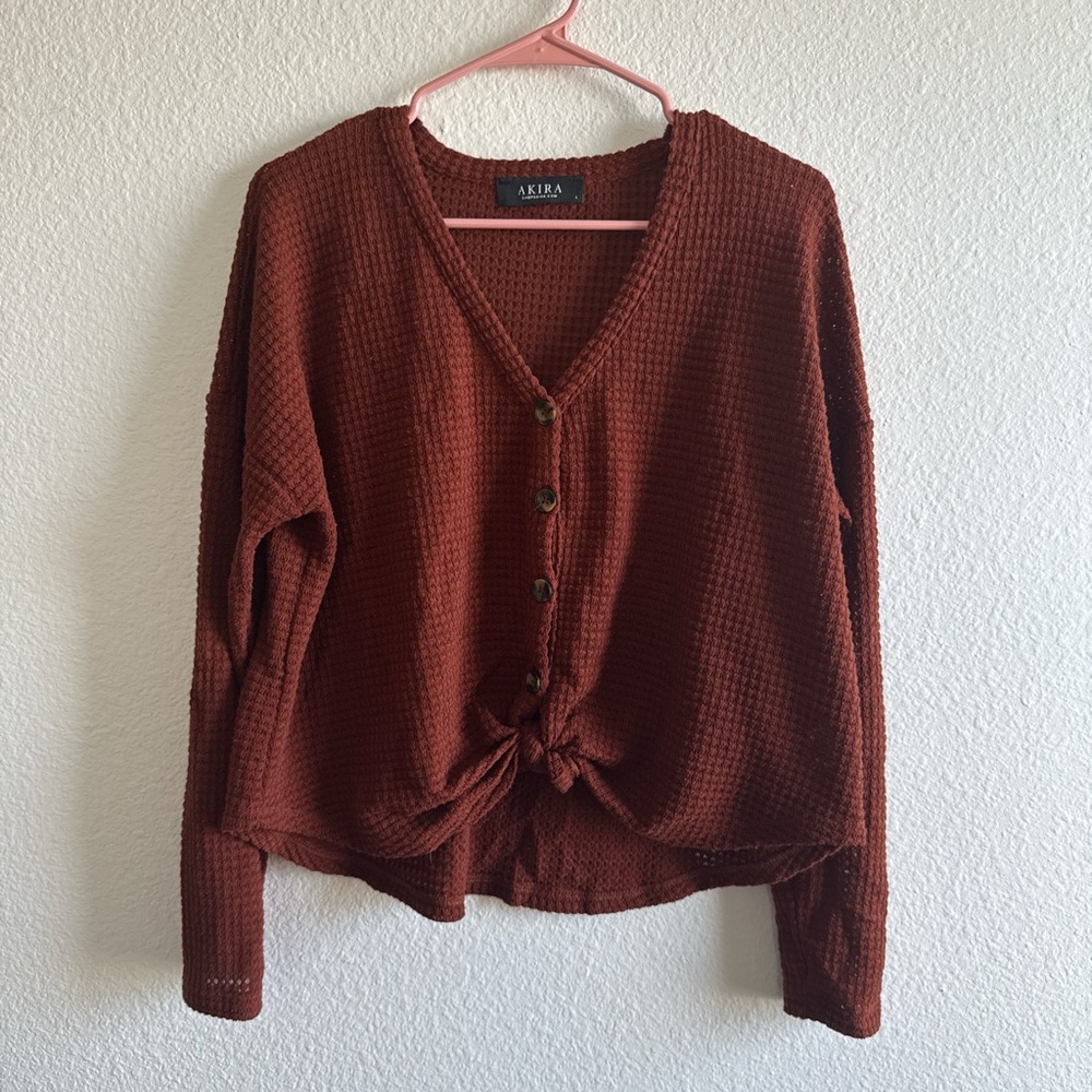 AKIRA Women's Brick V-Neck Sweater